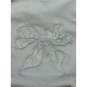 Bridgerton Netflix Blue Bow Lace Applique Sweater XS Coquette Regencycore